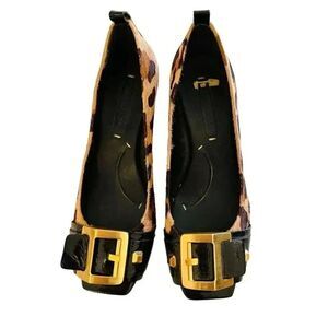 NWOT BCBG Wedge Pony Hair Leopard Shoes